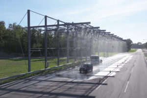 Test track irrigation system ADAS scenario